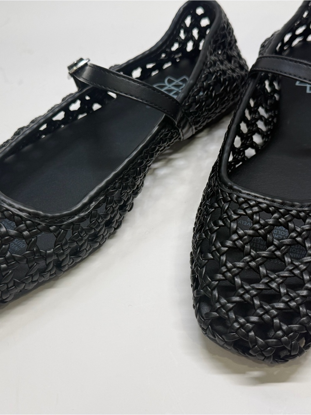 SERRA Black Woven Braided Mary Jane Flats Buckle Strap - Picture 8 of 12